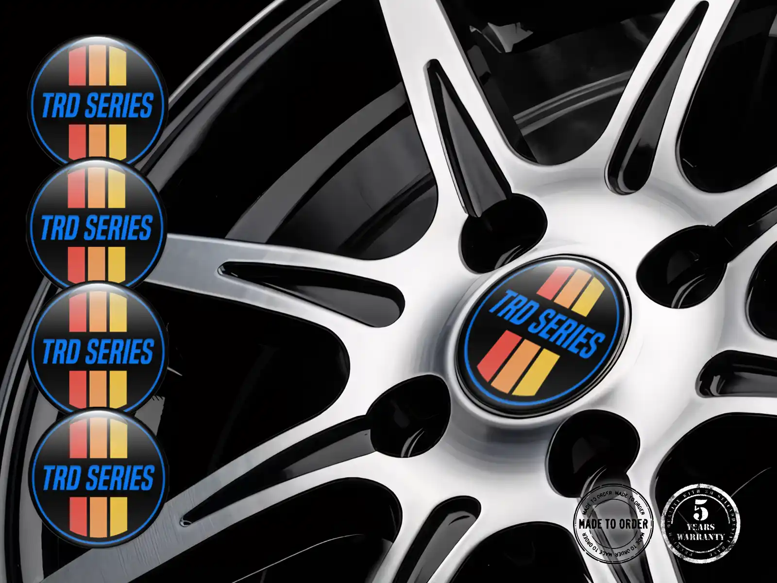 Toyota TRD Insignias Bombadas Logo Pegatinas de Rueda Elegante